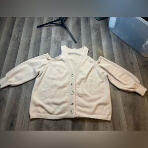 NWOT SHEIN Cream Button-Up Cardigan
